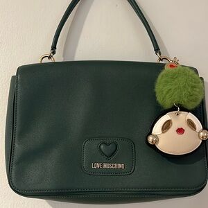 Love Moschino Green Handbag with charm